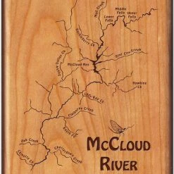 Ashland Fly Shop Engraved River Map Fly Boxes - McCloud 17 Ashland Fly Shop Engraved River Map Fly Boxes - McCloud