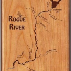 Ashland Fly Shop Engraved River Map Fly Boxes - McCloud